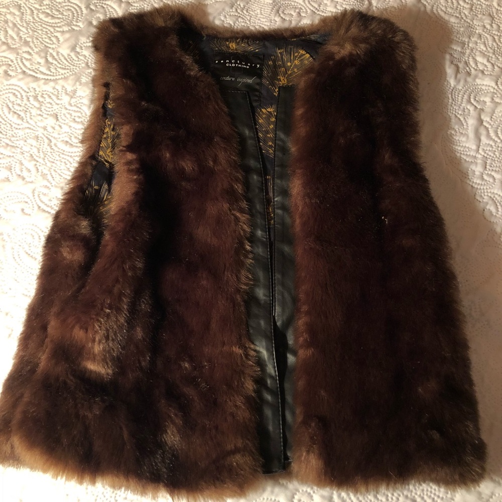 Sanctuary Fur Vest Sz S